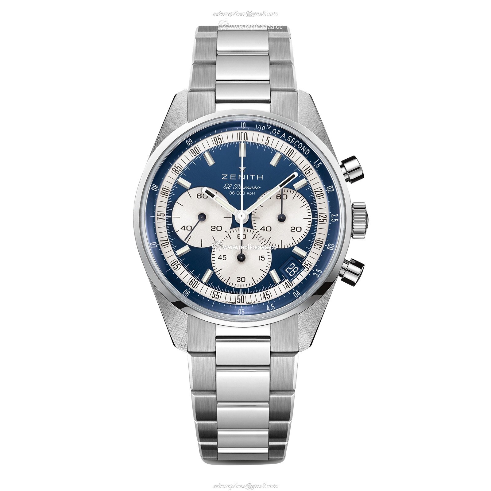 Zenith Chronomaster Original 38mm Mens details Blue 03.3200.3600/51.M3200