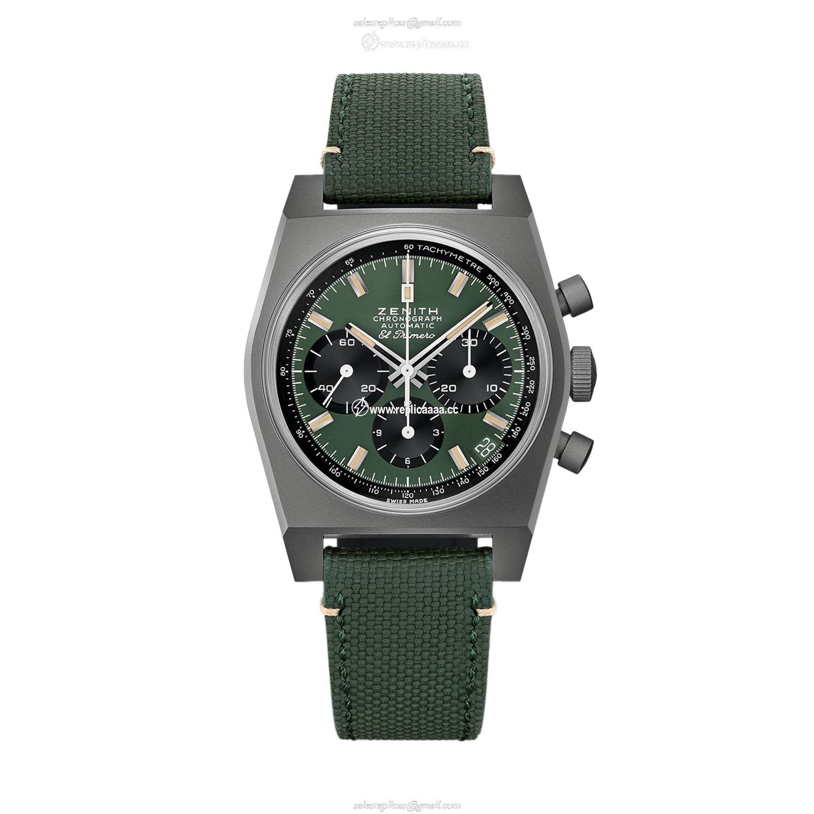 Zenith Chronomaster Automatic 37mm Mens Boutique Edition details Green 97.T384.400/57.C856