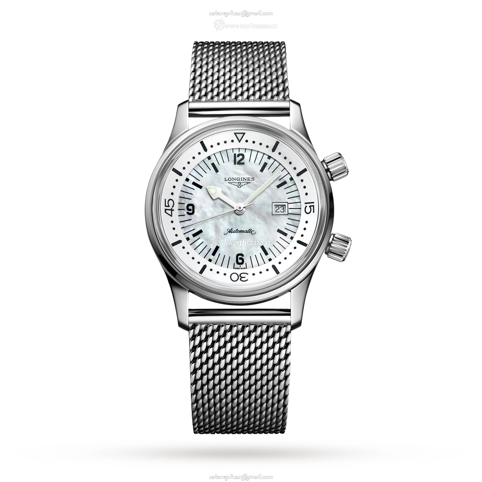 Longines Legend Diver 36mm Mens details L33744806 1 Longines Legend Diver 36mm Mens details L33744806