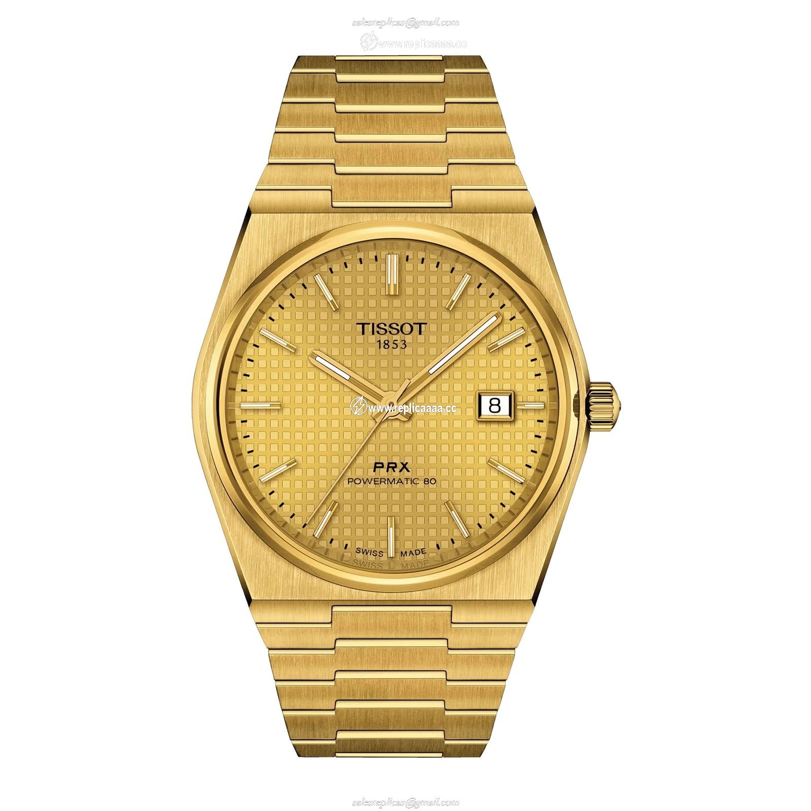 Tissot PRX Powermatic 80 40mm Mens details Gold T1374073302100 1 Tissot PRX Powermatic 80 40mm Mens details Gold T1374073302100