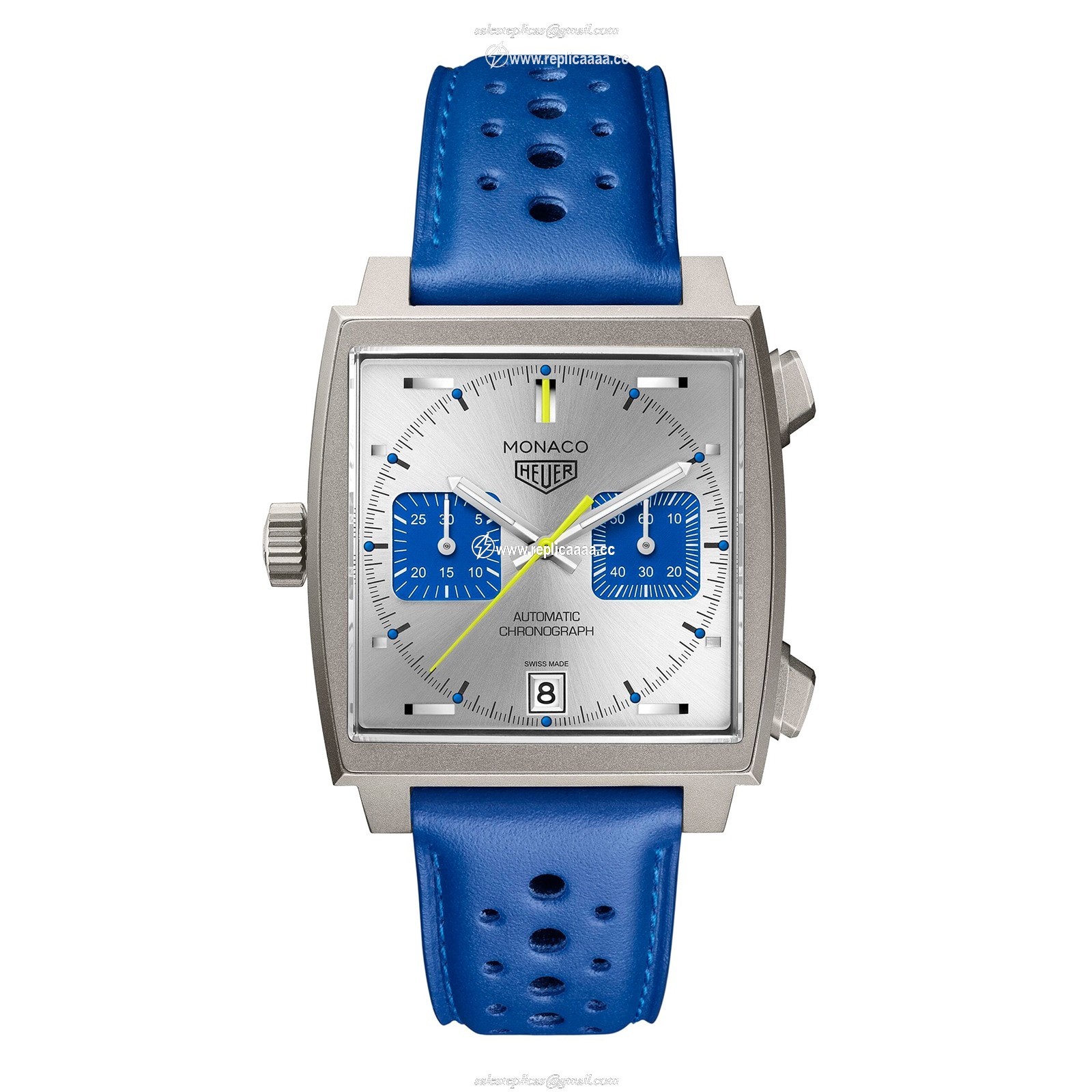 TAG Heuer Monaco Chronograph Racing Blue Limited Edition 39mm Mens details Silver CAW218C.FC6548 1 TAG Heuer Monaco Chronograph Racing Blue Limited Edition 39mm Mens details Silver CAW218C.FC6548