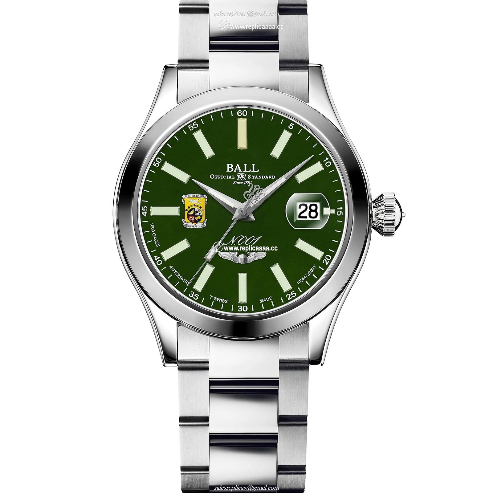 BALL Engineer Master II Doolittle Raiders 40mm Mens Green NM3000C-S1-GR
