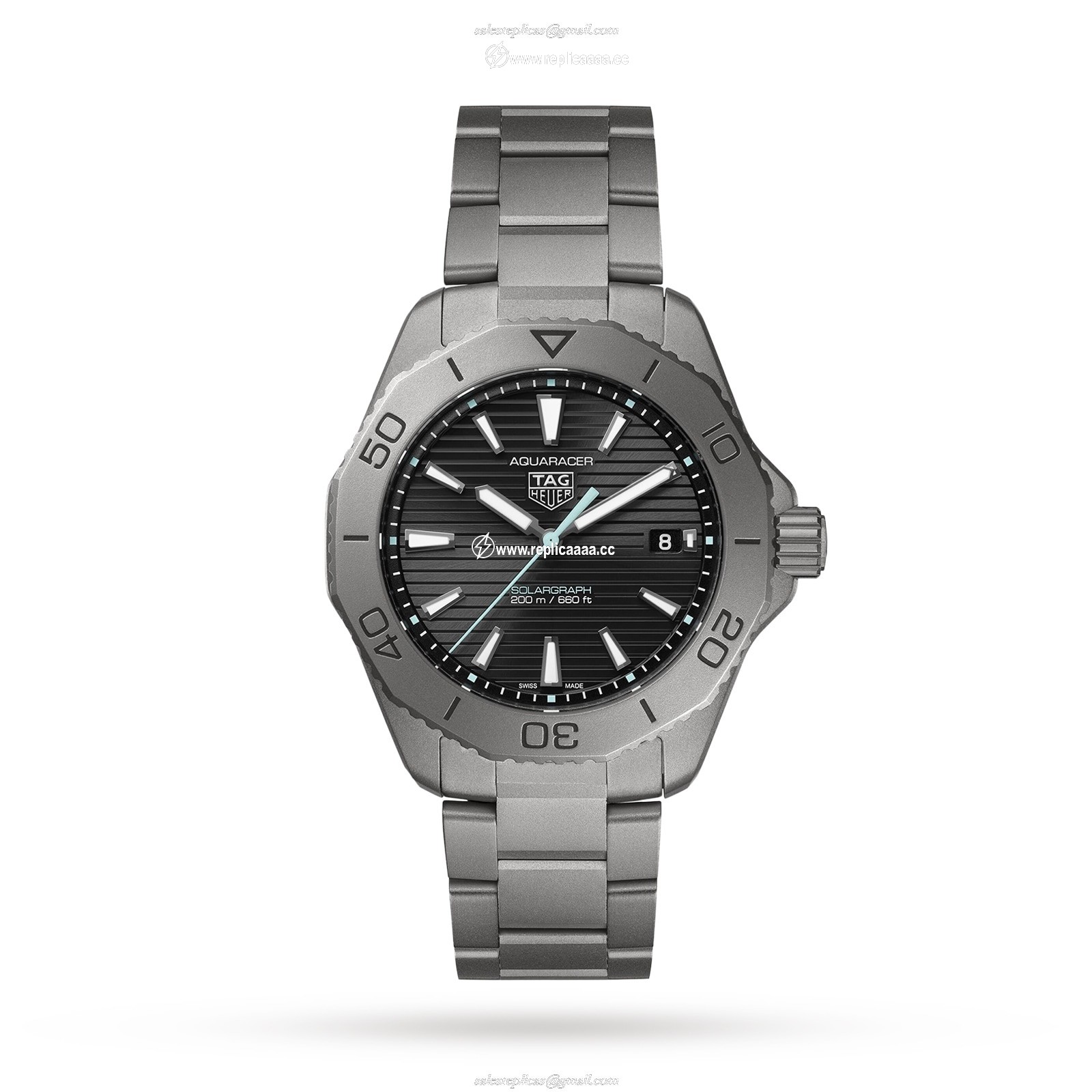 TAG Heuer Aquaracer Professional 200 Solargraph 40mm Mens details Titanium WBP1180.BF0000 1 TAG Heuer Aquaracer Professional 200 Solargraph 40mm Mens details Titanium WBP1180.BF0000