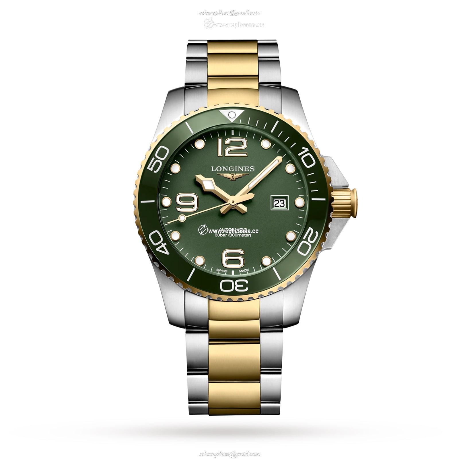 Longines HydroConquest 43mm Mens details Green L37823067 1 Longines HydroConquest 43mm Mens details Green L37823067