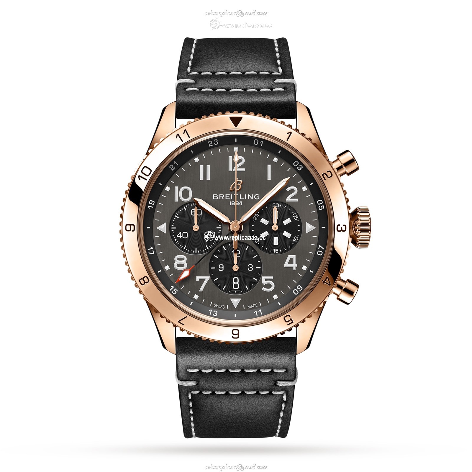 Breitling Super AVI B04 Chronograph GMT 46 P-51 Mustang details RB04451A1B1X1 1 Breitling Super AVI B04 Chronograph GMT 46 P-51 Mustang details RB04451A1B1X1