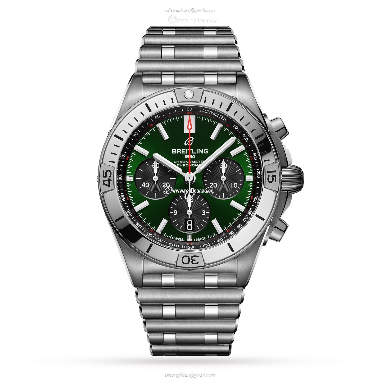 Breitling Chronomat B01 42 Stainless Steel - Green details AB0134101L1A1