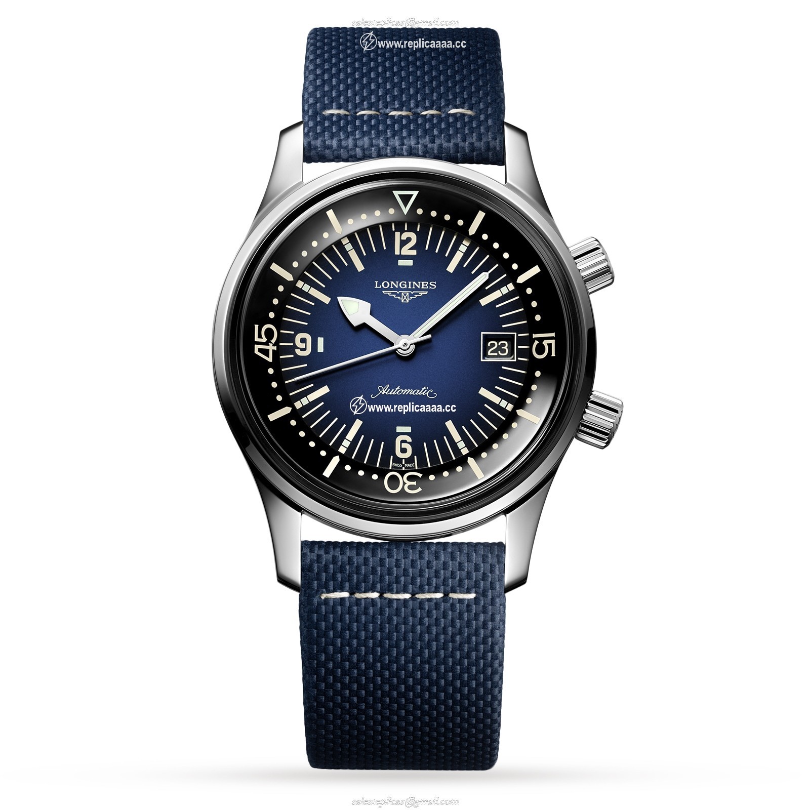 Longines Legend Diver 42mm Mens details L37744902 1 Longines Legend Diver 42mm Mens details L37744902