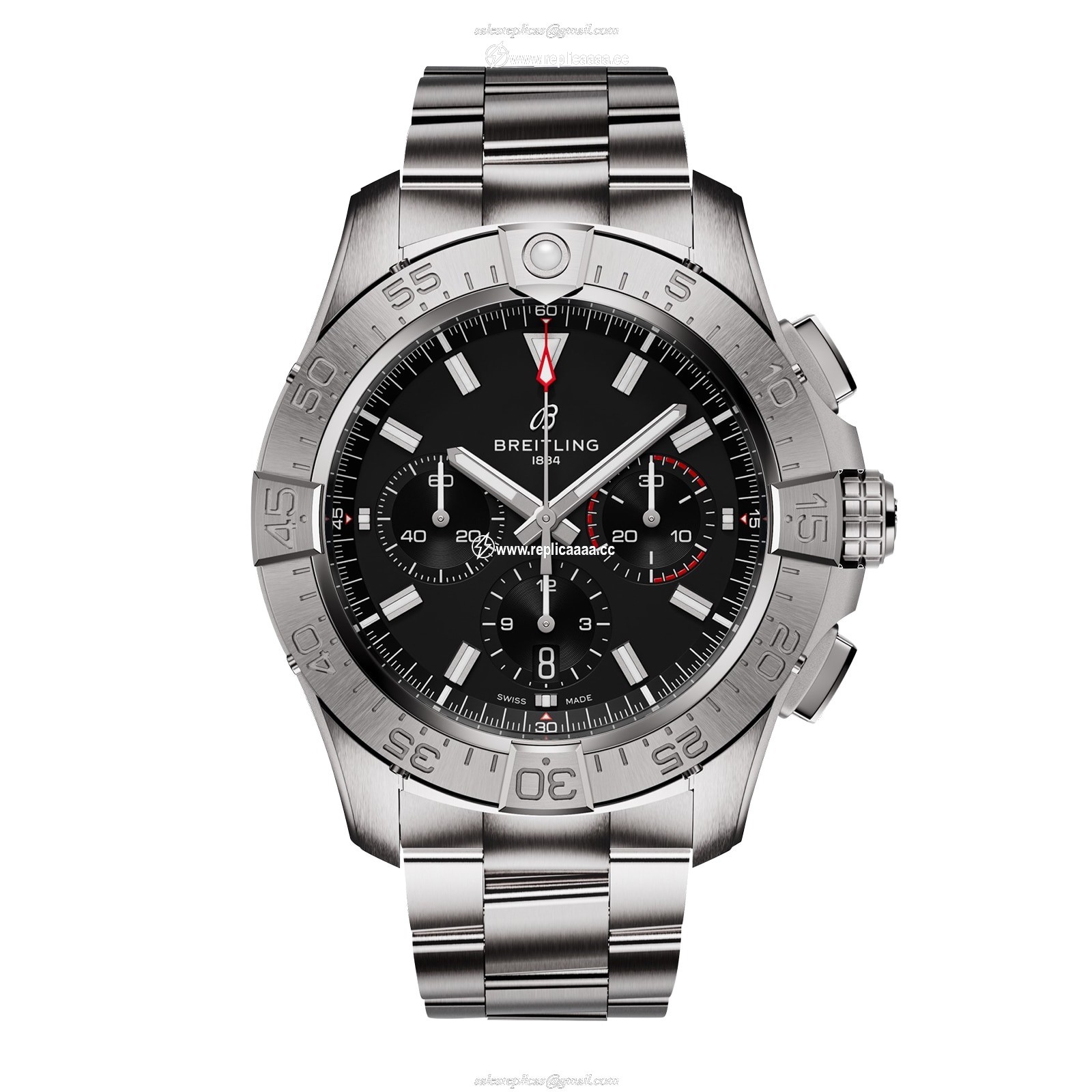 Breitling Avenger Chronograph B01 44mm Mens details Black Stainless Steel AB0147101B1A1 1 Breitling Avenger Chronograph B01 44mm Mens details Black Stainless Steel AB0147101B1A1