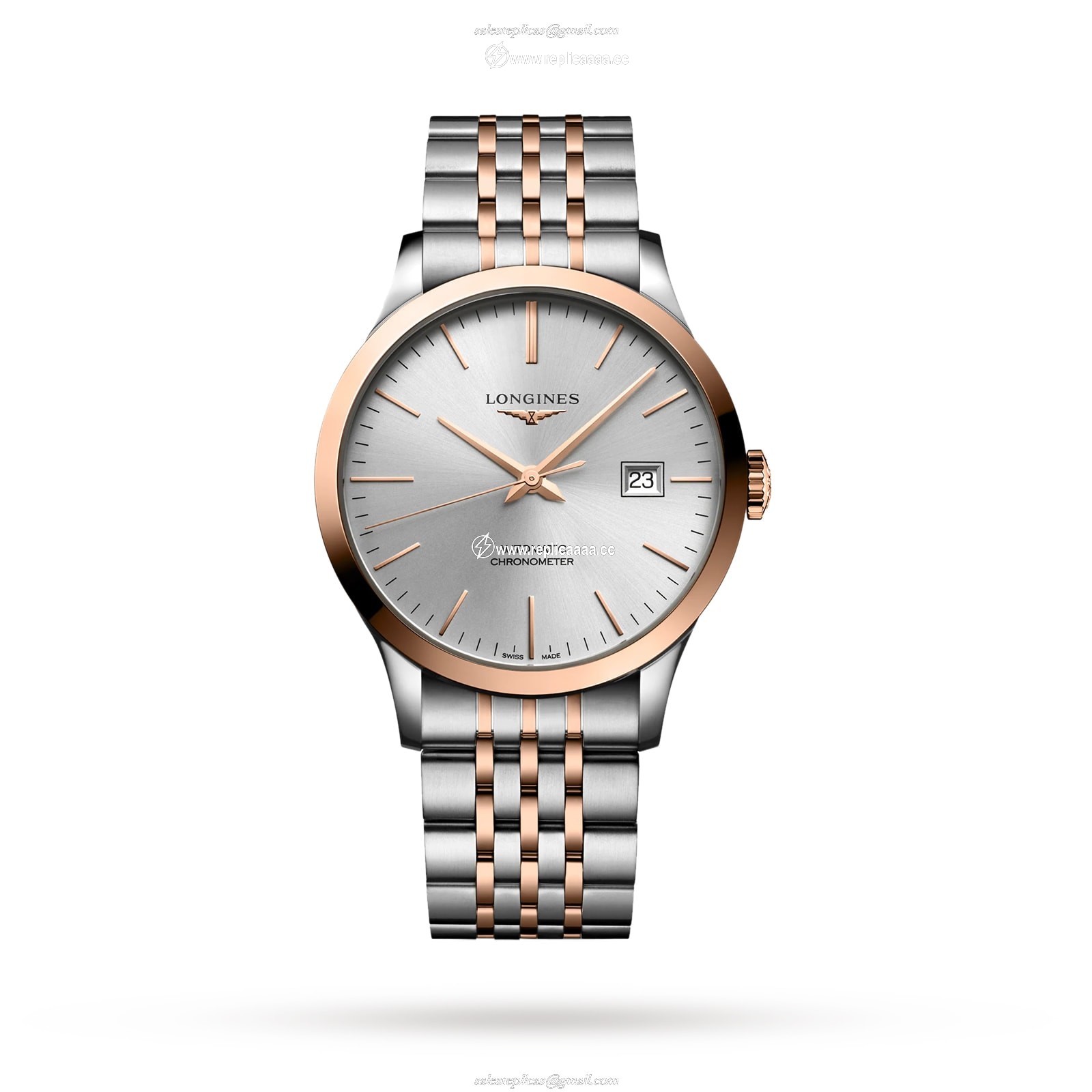 Longines Record 40mm Mens details Sunray Silver L28215727 1 Longines Record 40mm Mens details Sunray Silver L28215727