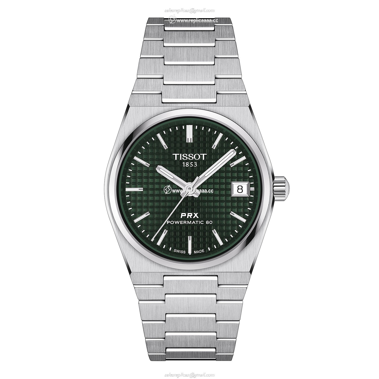 Tissot PRX Powermatic 80 35mm Unisex details Green T1372071109100 1 Tissot PRX Powermatic 80 35mm Unisex details Green T1372071109100