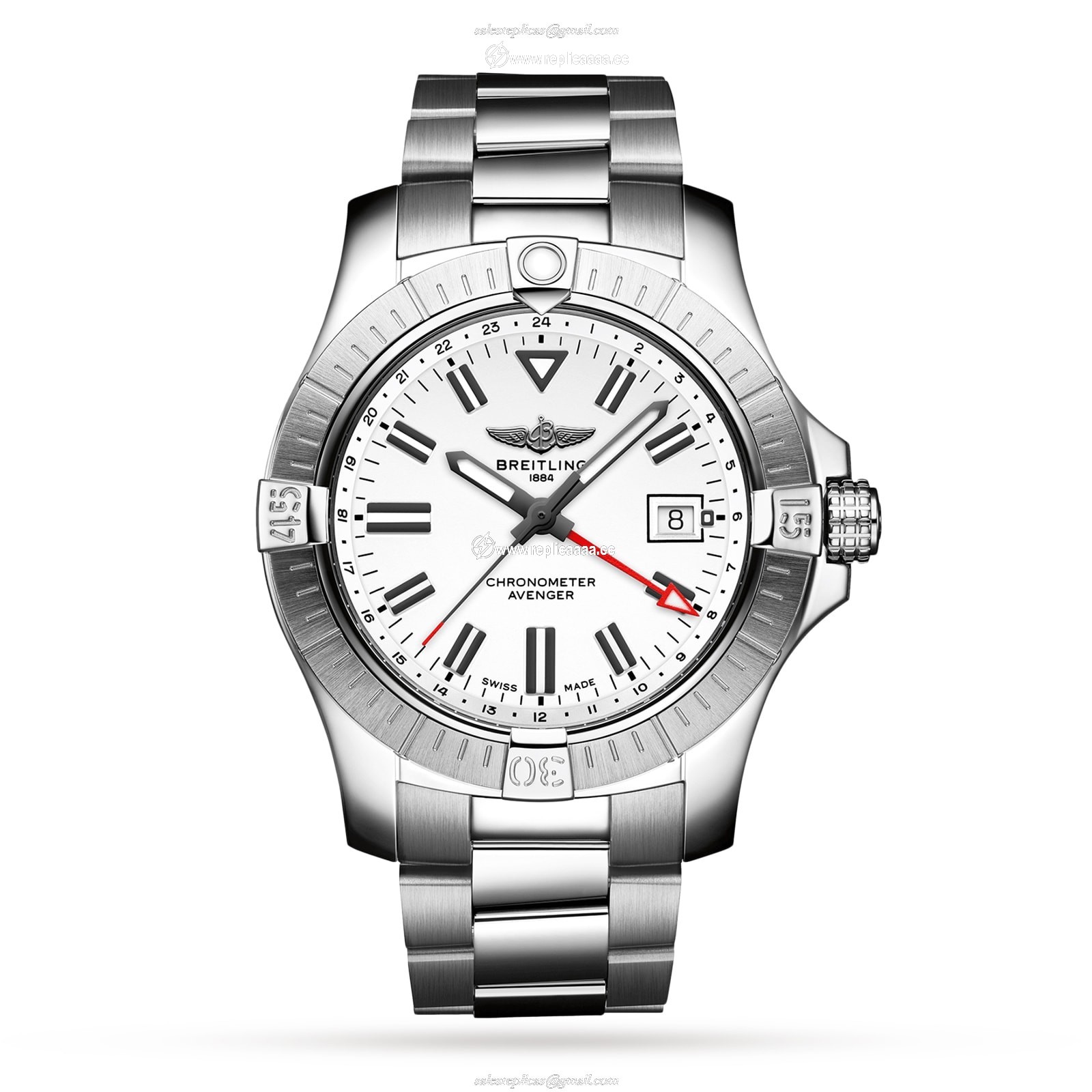Breitling Avenger Automatic GMT 43 Stainless Steel details A32397101A1A1 1 Breitling Avenger Automatic GMT 43 Stainless Steel details A32397101A1A1
