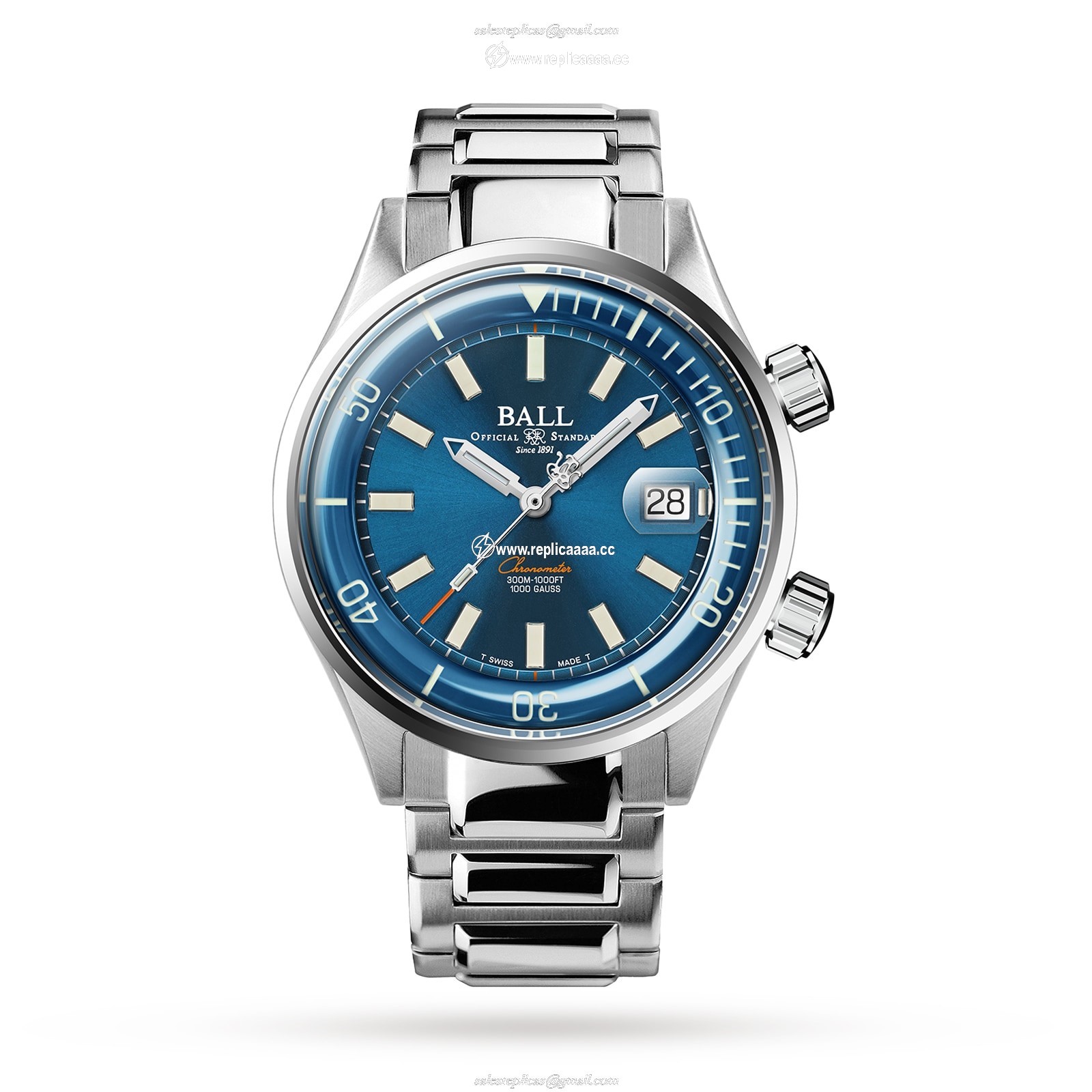 BALL Engineer Master II Diver Chronometer 42mm Mens details Blue DM2280A-S1C-BE