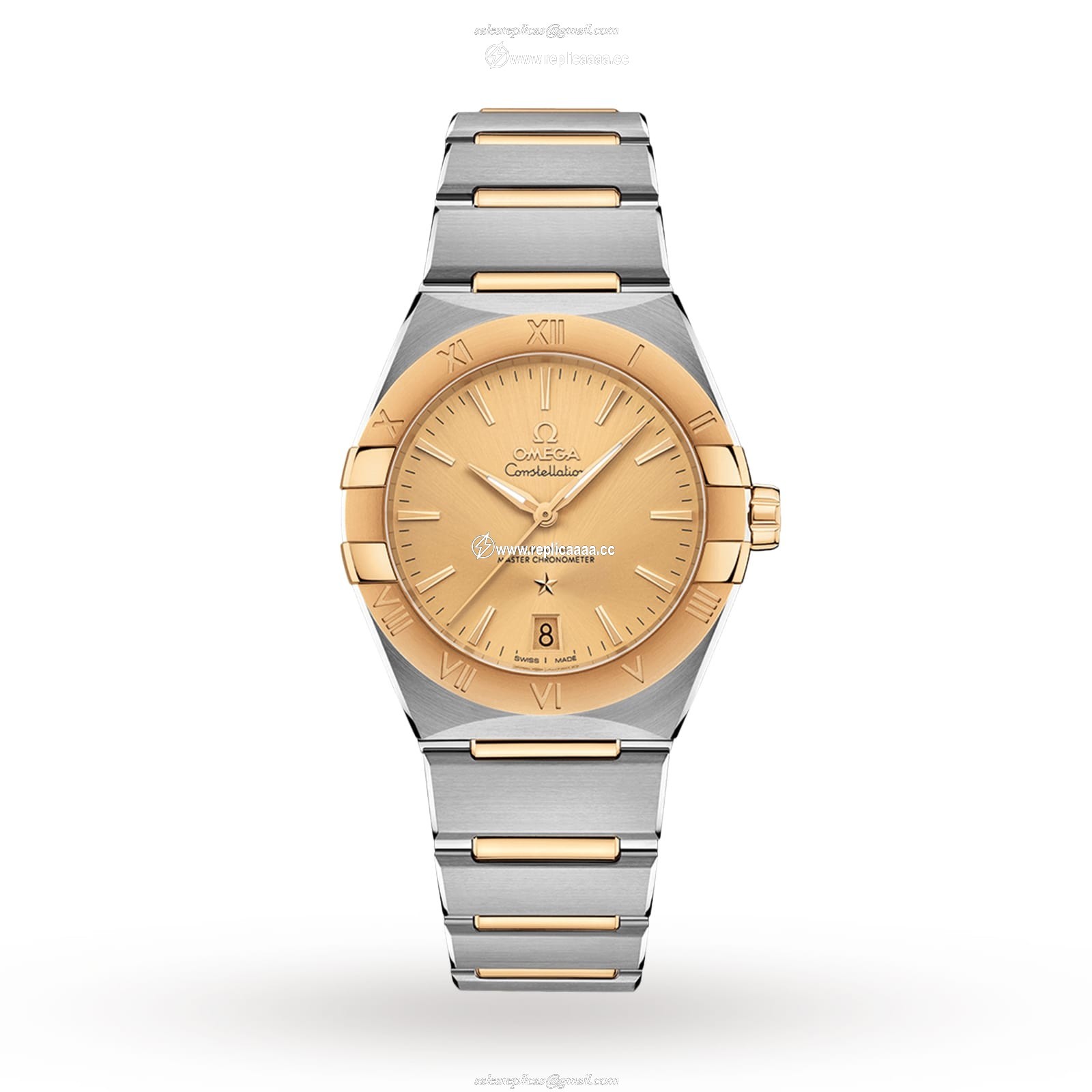 Omega Constellation Co-Axial 36mm Mens details Gold O13120362008001