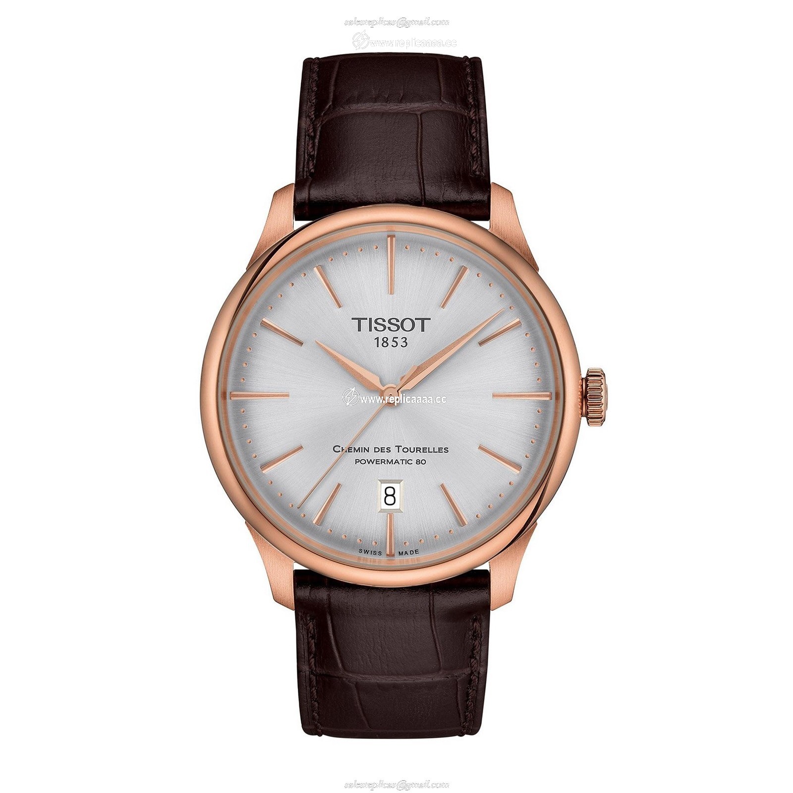 Tissot Chemin Des Tourelles Powermatic 80 39mm Mens details - Silver T1398073603100 1 Tissot Chemin Des Tourelles Powermatic 80 39mm Mens details - Silver T1398073603100