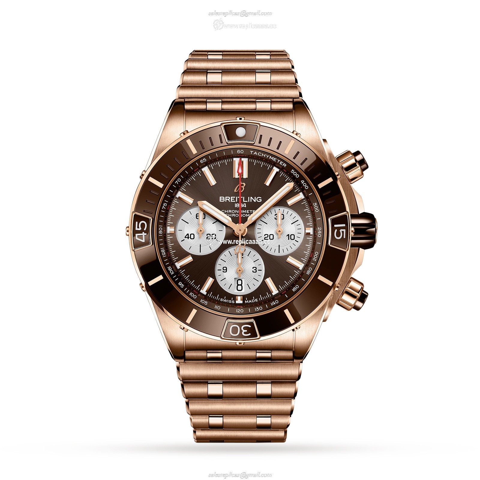 Breitling Super Chronomat B01 44 18k Red Gold details RB0136E31Q1R1 1 Breitling Super Chronomat B01 44 18k Red Gold details RB0136E31Q1R1