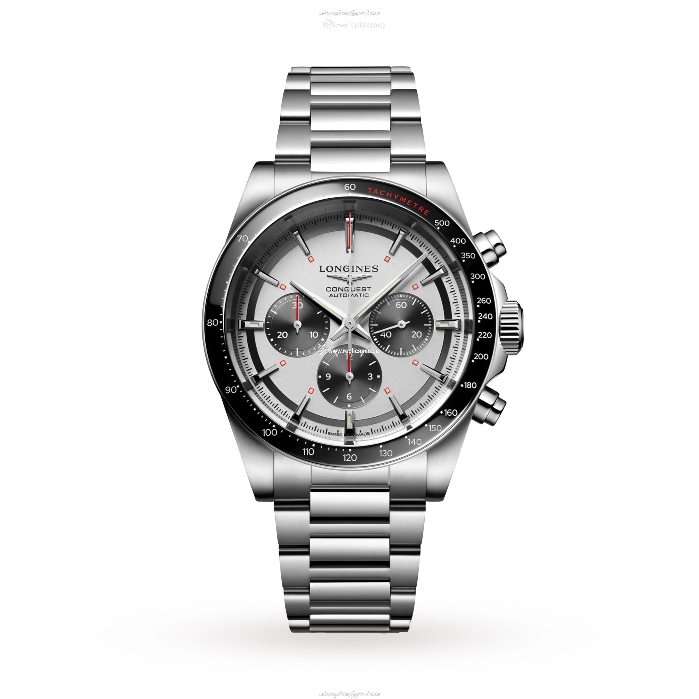 Longines Conquest Chronograph 42mm Mens details Silver L38354726