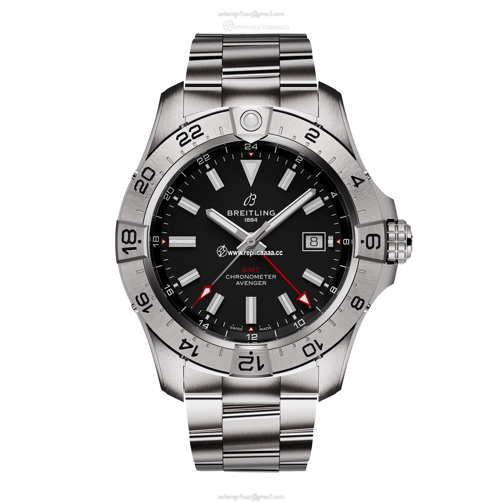 Breitling Avenger Automatic GMT 44mm Mens details Black Stainless Steel A32320101B1A1 1 Breitling Avenger Automatic GMT 44mm Mens details Black Stainless Steel A32320101B1A1
