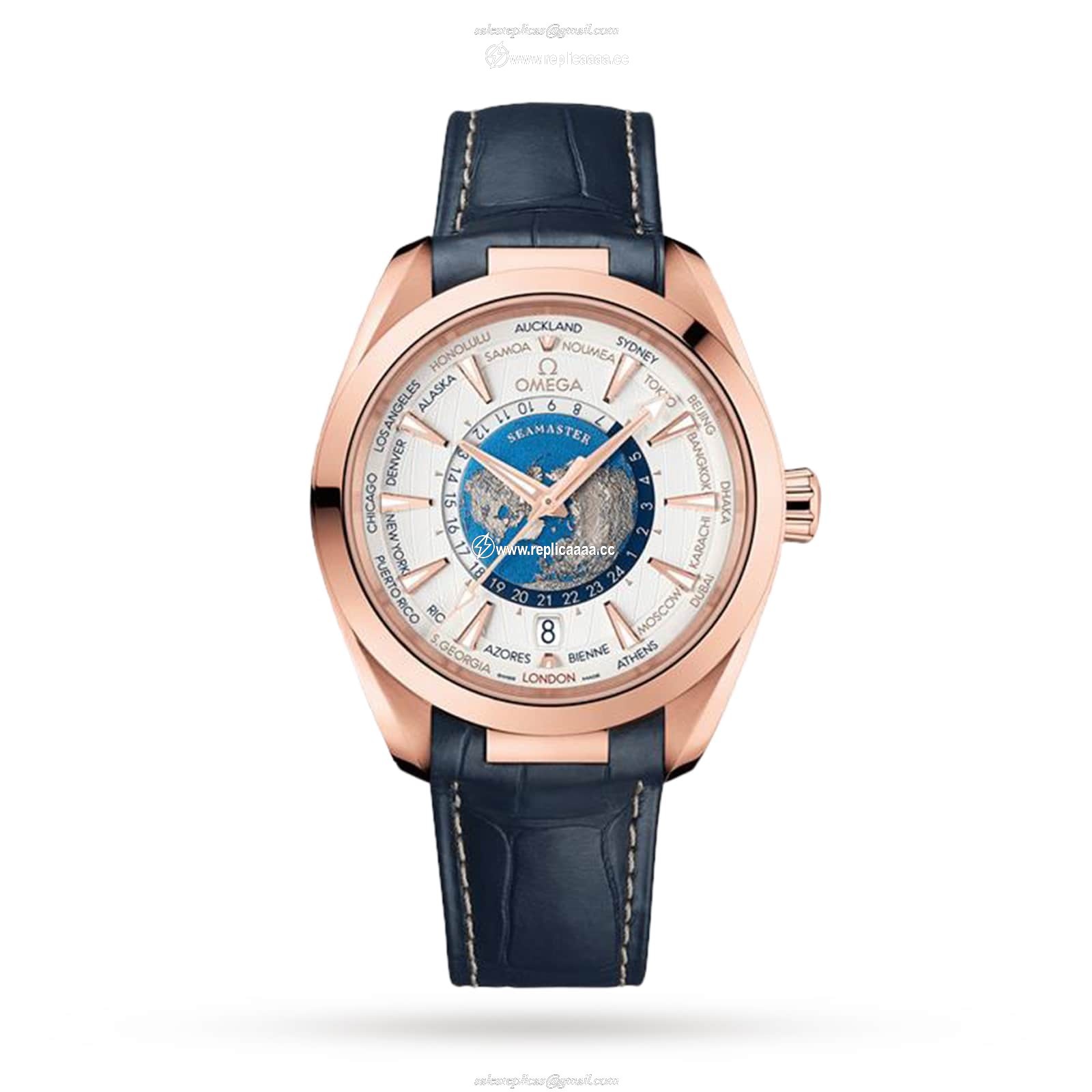 Omega Seamaster Aqua Terra 150M Co-axial Master Chronometer Gmt Worldtimer 43mm O22053432202001 1 Omega Seamaster Aqua Terra 150M Co-axial Master Chronometer Gmt Worldtimer 43mm O22053432202001