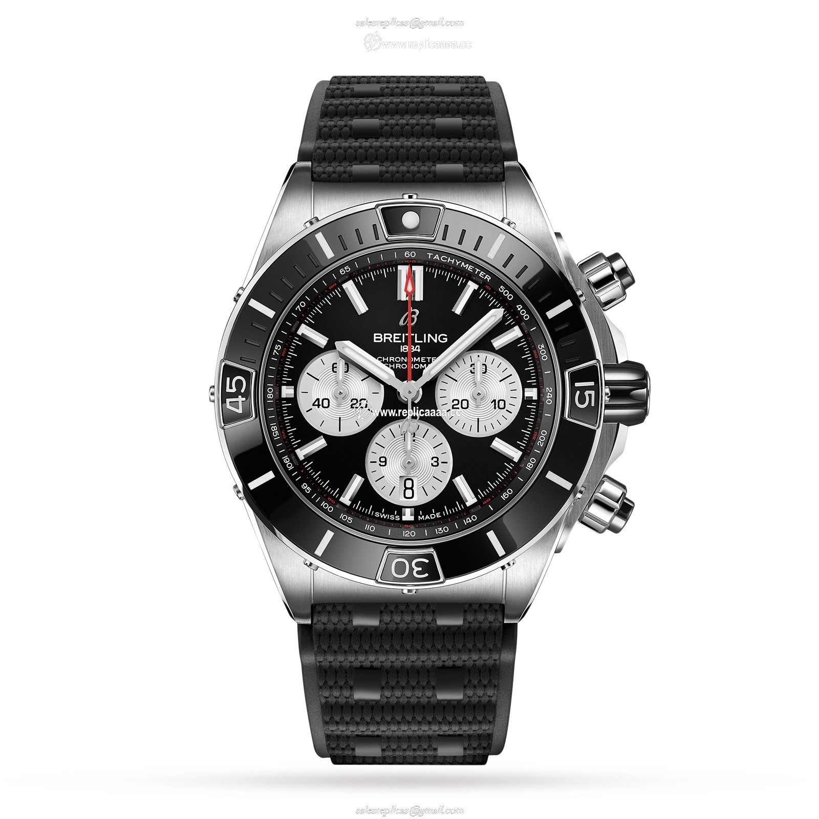 Breitling Super Chronomat B01 44 Stainless Steel Rubber Strap details AB0136251B1S1