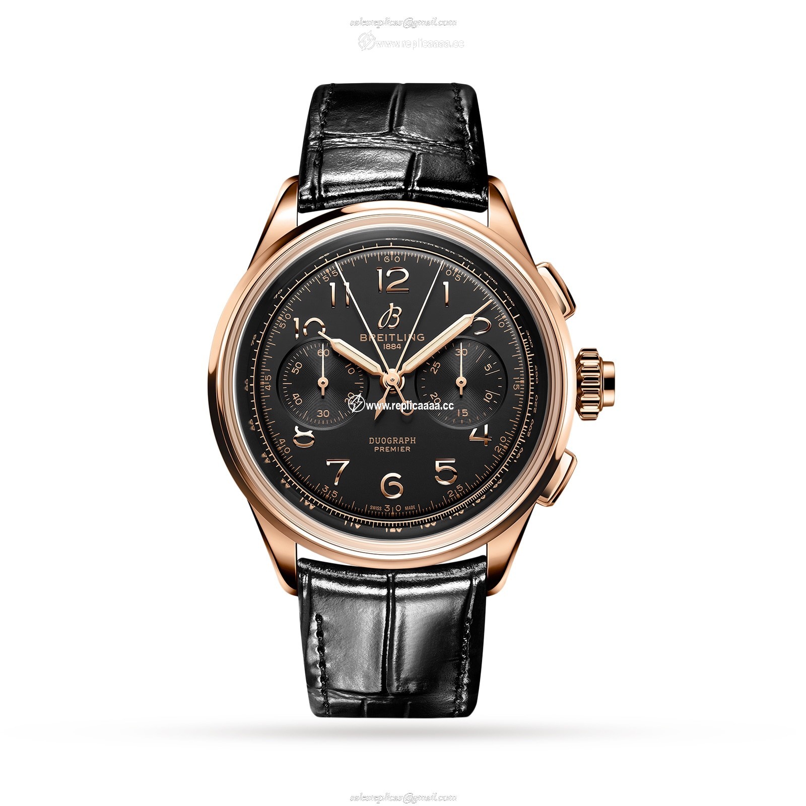 Breitling Premier B15 Duograph 42 18k Red Gold details RB1510251B1P1