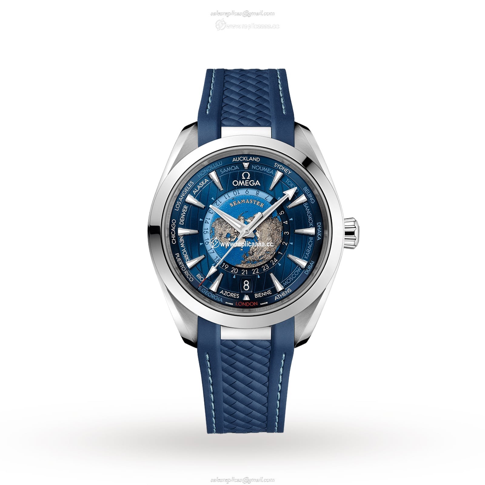 Omega Aqua Terra 150M CoAxial Master Chronometer GMT Worldtimer 43mm O22012432203001 1 Omega Aqua Terra 150M CoAxial Master Chronometer GMT Worldtimer 43mm O22012432203001
