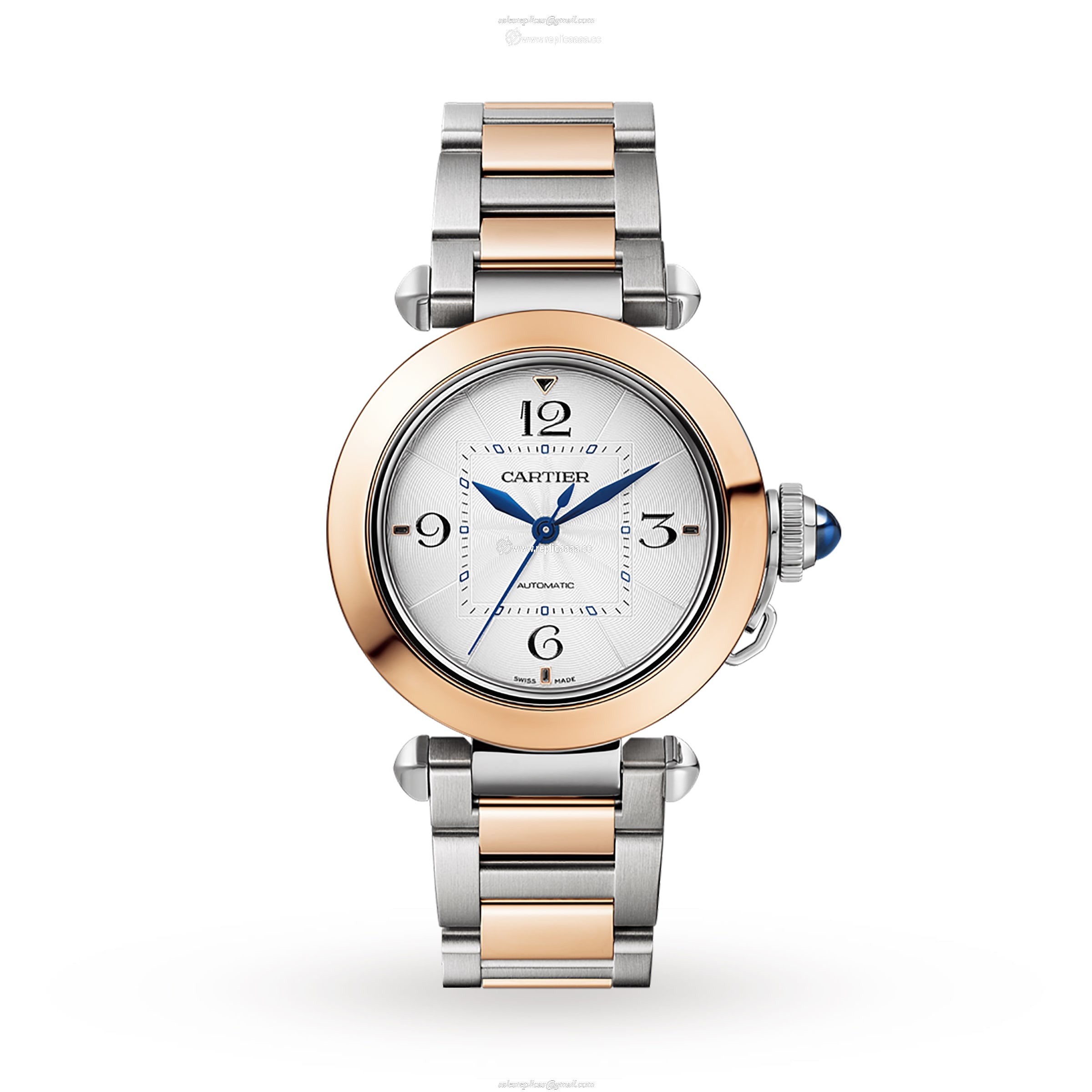 Cartier Pasha De Cartier 35mm Automatic Movement Rose Gold And Steel Interchangeable Metal And Leather Straps W2PA0008 1 Cartier Pasha De Cartier 35mm Automatic Movement Rose Gold And Steel Interchangeable Metal And Leather Straps W2PA0008