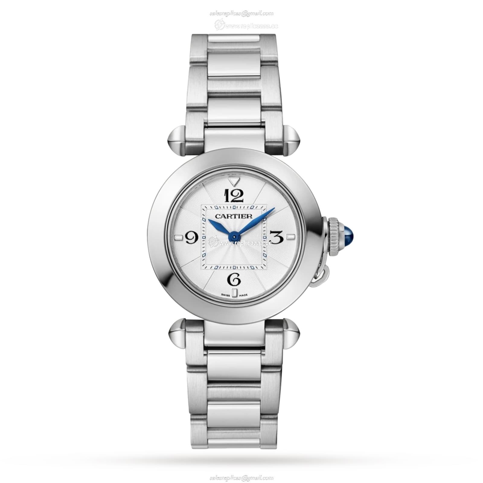 Cartier Pasha De Cartier details 30mm Quartz Movement Steel Interchangeable Metal And Leather Straps WSPA0021