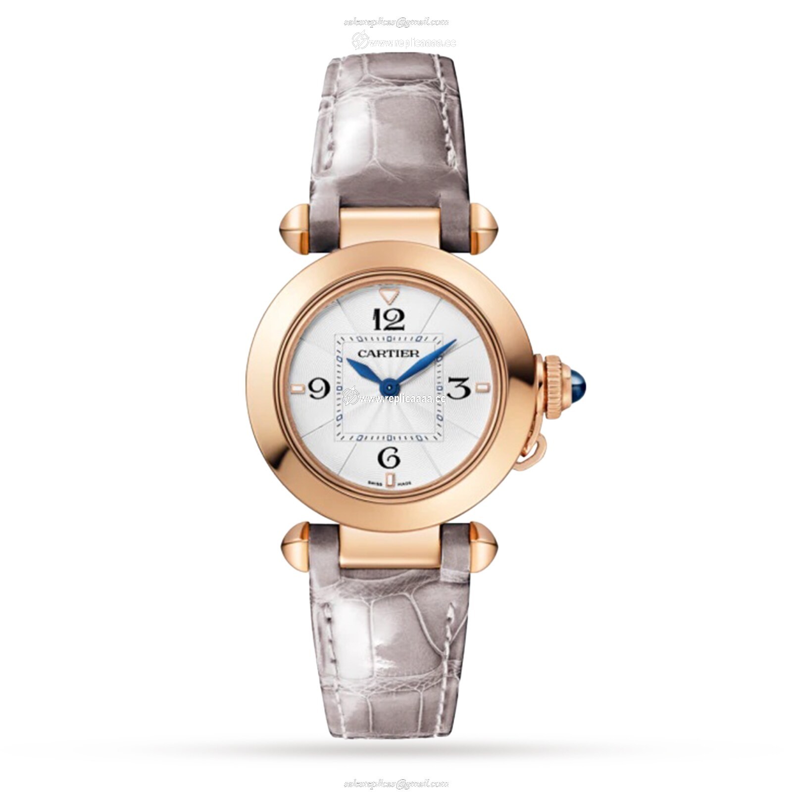 Cartier Pasha De Cartier details 30mm High Autonomy Quartz Movement Rose Gold Interchangeable Leather Straps WGPA0018