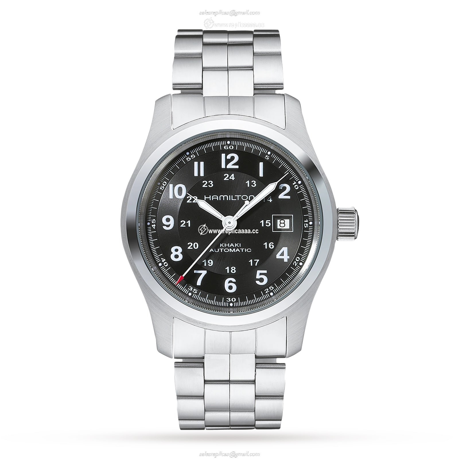 Hamilton Khaki Field 42mm Mens details H70515137 1 Hamilton Khaki Field 42mm Mens details H70515137