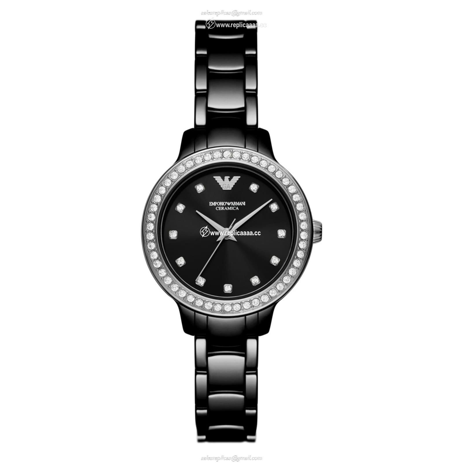 Emporio Armani Leo Ladies details 32mm Black AR70008 1 Emporio Armani Leo Ladies details 32mm Black AR70008