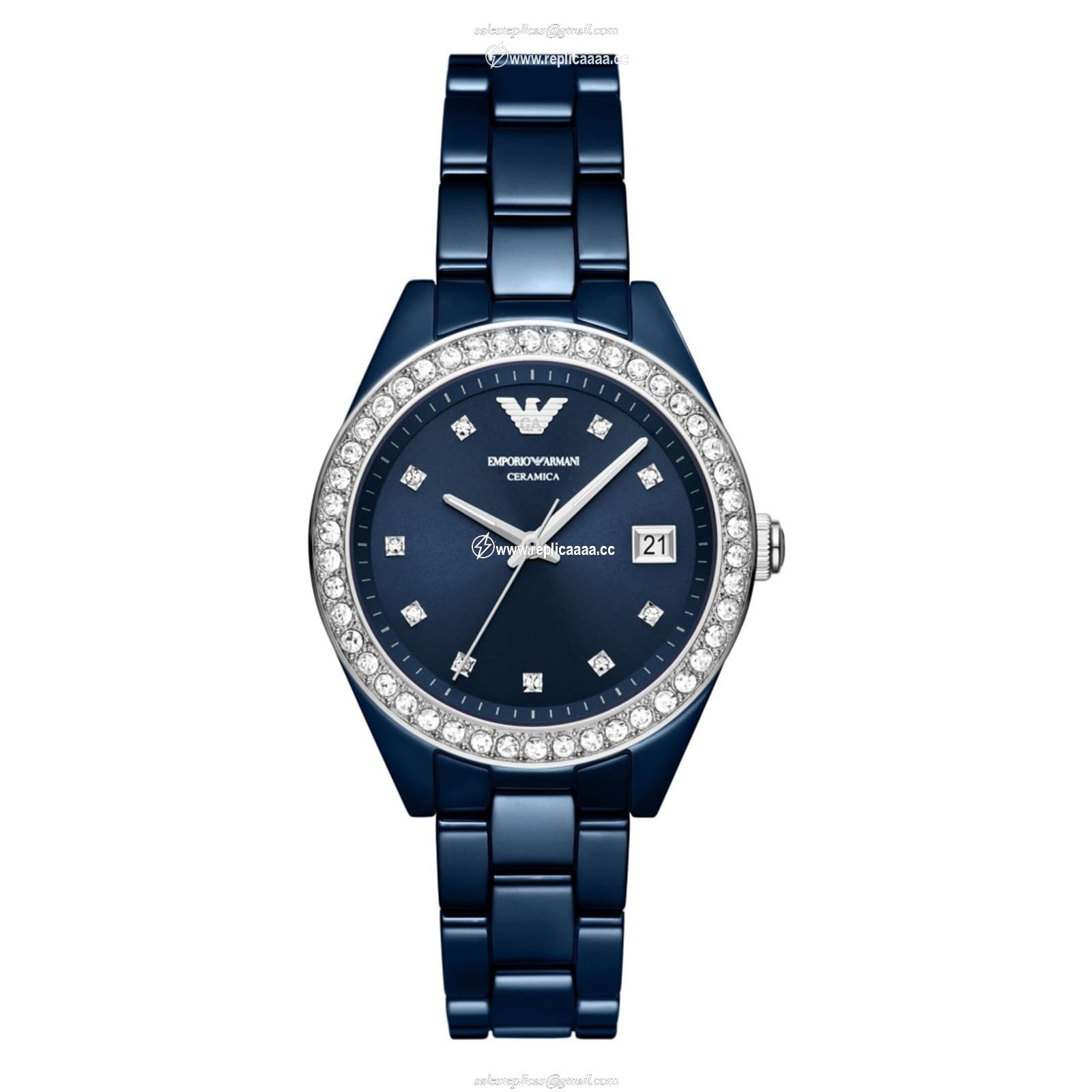 Emporio Armani Leo Ladies details 36mm Blue AR70012