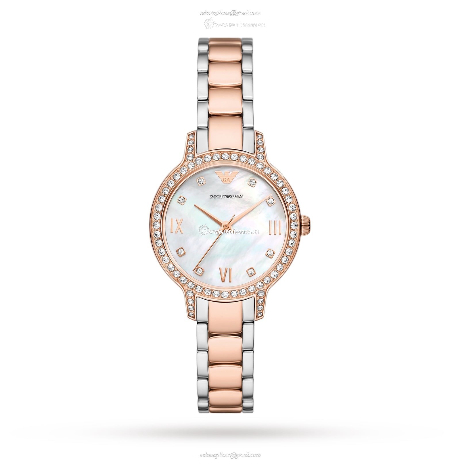 Emporio Armani Ladies Cleo Mother of Pearl Steel details 32mm AR11499 1 Emporio Armani Ladies Cleo Mother of Pearl Steel details 32mm AR11499