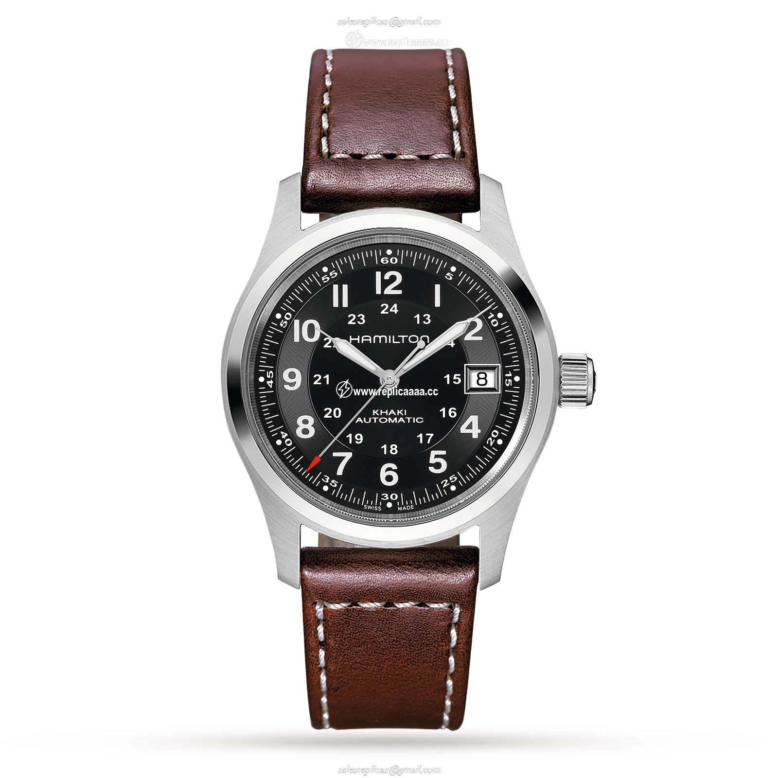 Hamilton Khaki Field Auto 38mm Mens details Black H70455533 1 Hamilton Khaki Field Auto 38mm Mens details Black H70455533