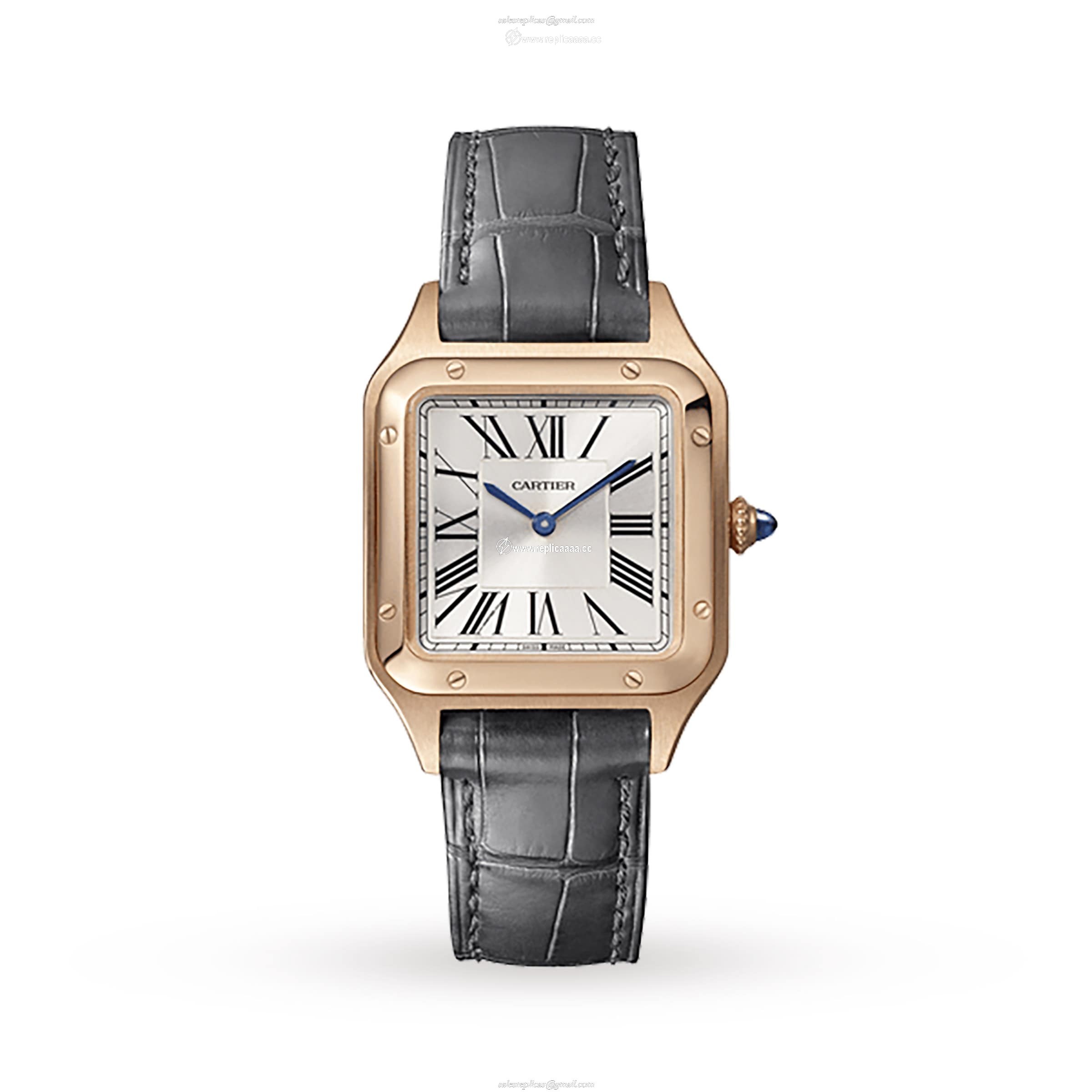 Cartier Santos-Dumont details Small Model Quartz Movement Rose Gold Leather WGSA0022