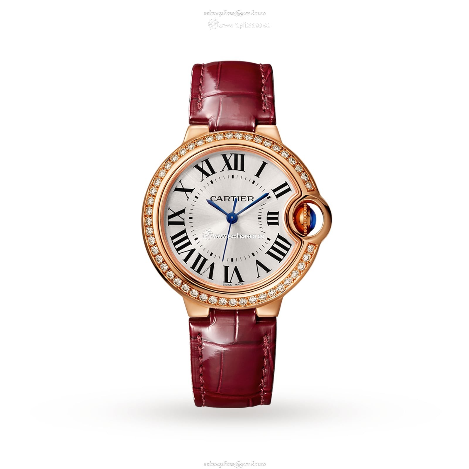 Cartier Ballon Bleu De details 33mm Rose Gold Diamonds Leather WJBB0033 1 Cartier Ballon Bleu De details 33mm Rose Gold Diamonds Leather WJBB0033