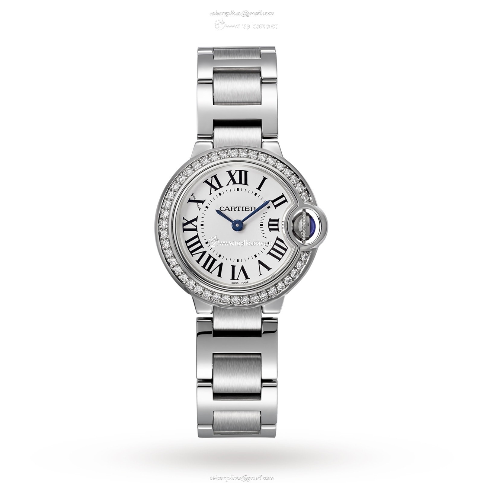 Cartier Ballon Bleu De Cartier details 28mm Quartz Movement Steel Diamonds W4BB0015 1 Cartier Ballon Bleu De Cartier details 28mm Quartz Movement Steel Diamonds W4BB0015