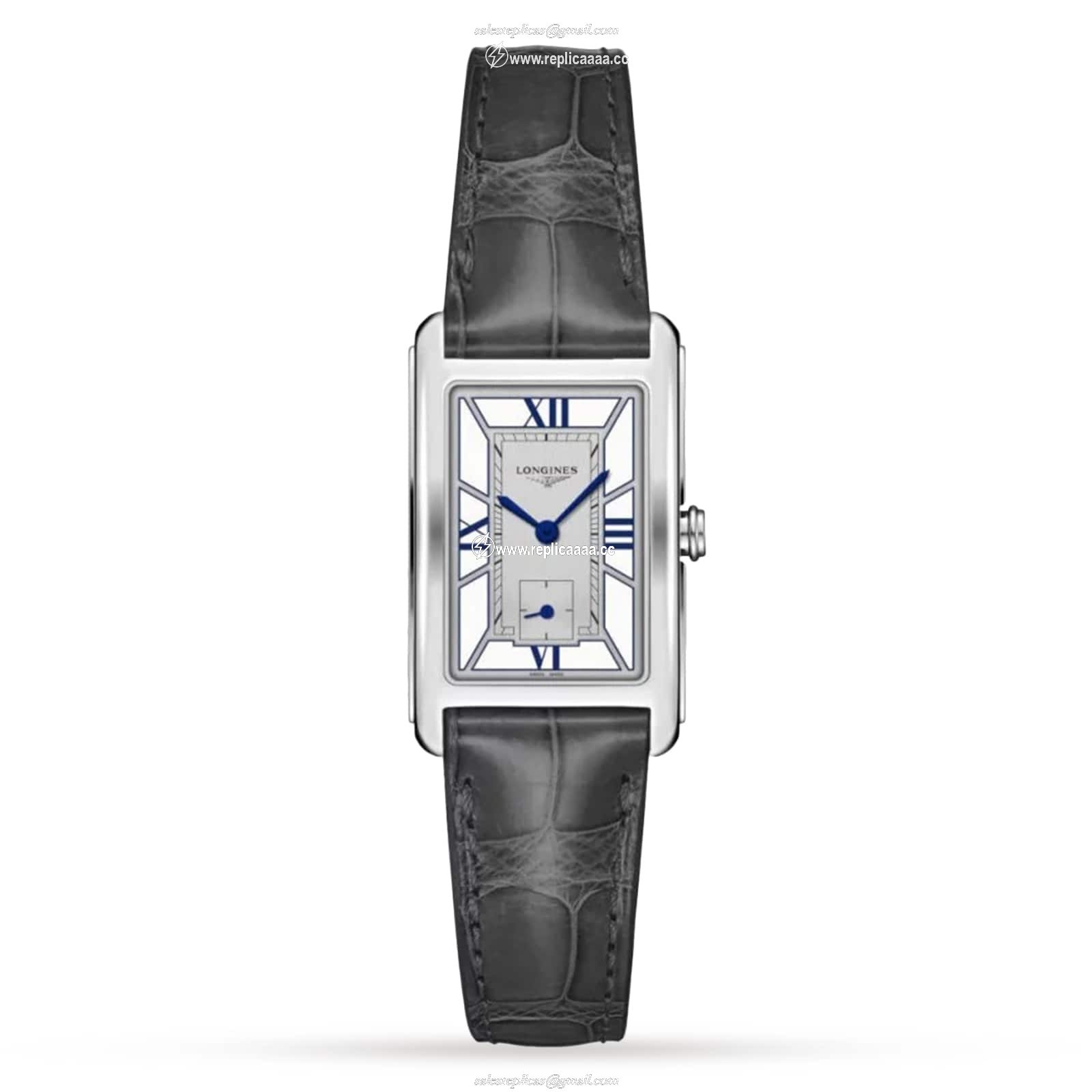 Longines DolceVita Black Alligator Strap 23mm Ladies details L55124752 1 Longines DolceVita Black Alligator Strap 23mm Ladies details L55124752