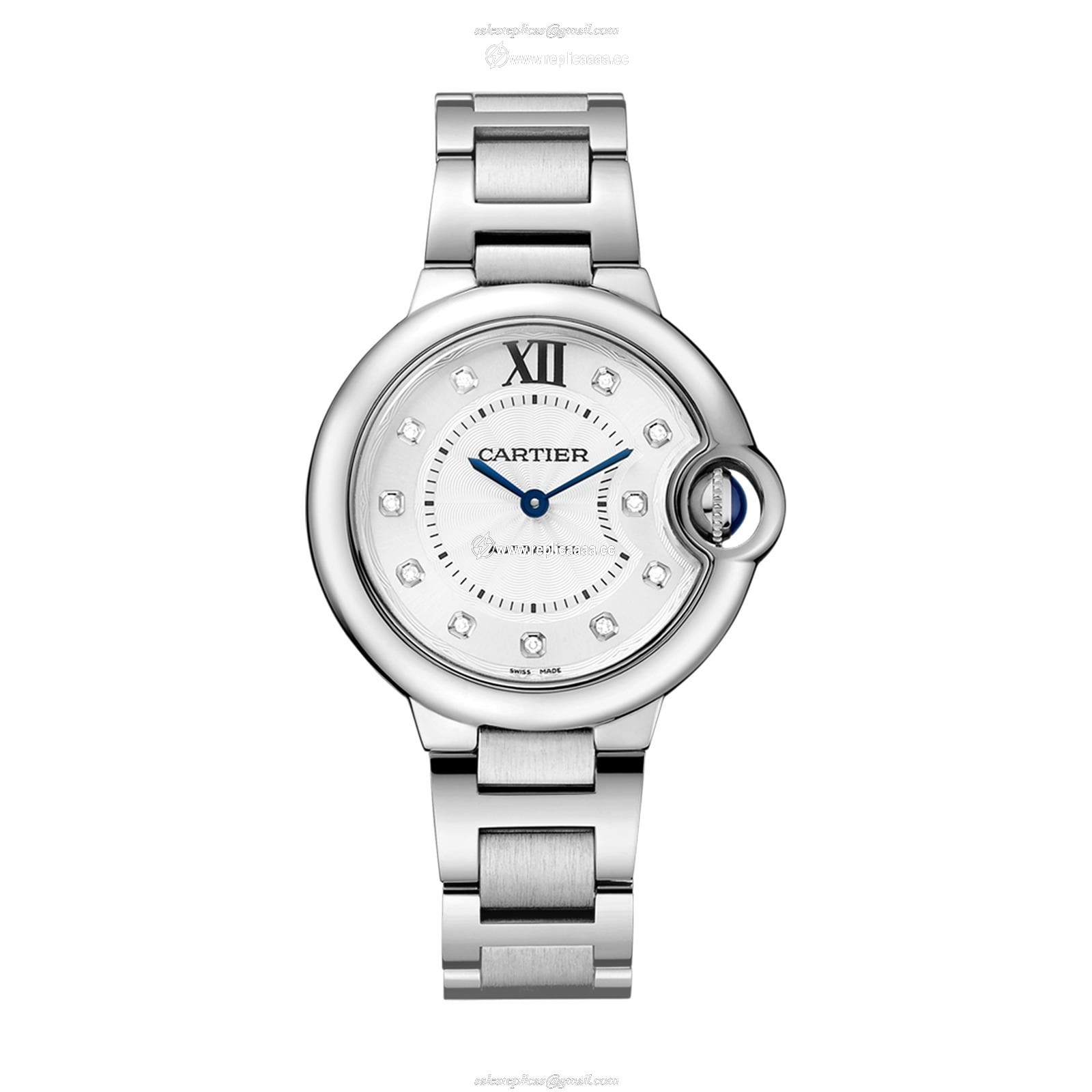 Cartier Ballon Bleu De Cartier details 33mm Automatic Movement Steel Diamonds W4BB0021 1 Cartier Ballon Bleu De Cartier details 33mm Automatic Movement Steel Diamonds W4BB0021