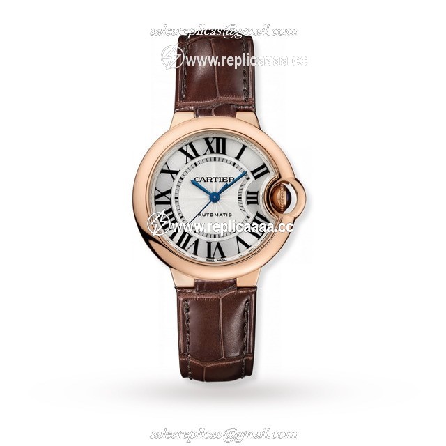 Cartier Ballon Bleu De Cartier details 33mm Automatic Movement Rose Gold Leather W6920097