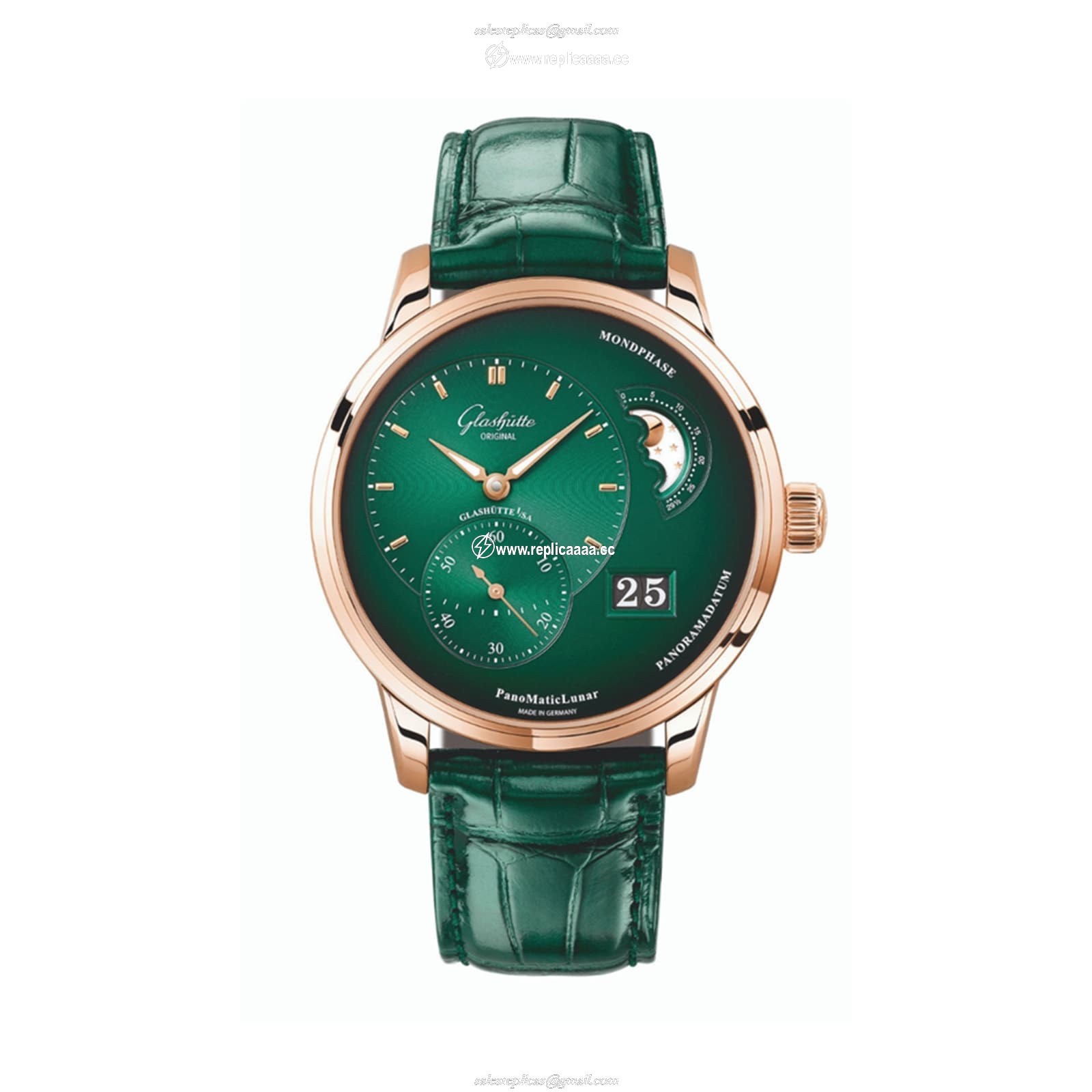 Glashutte Original PanoMaticLunar Green Dial 1-90-02-23-35-30