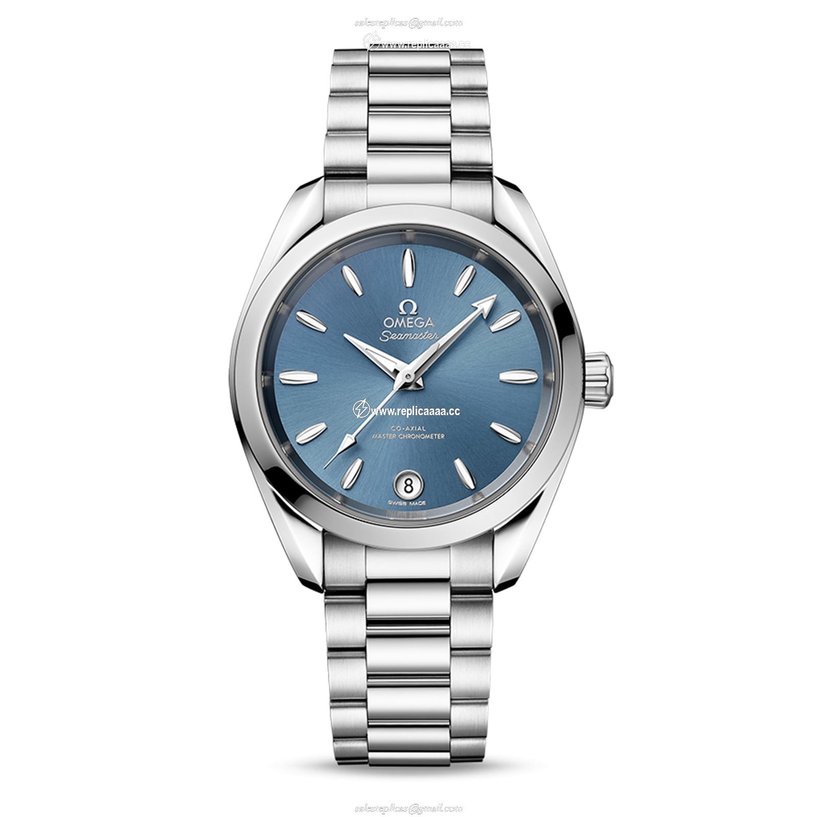 Omega Seamaster Aqua Terra 150m Co-Axial Master Chronometer 34mm Ladies details Blue O22010342003002