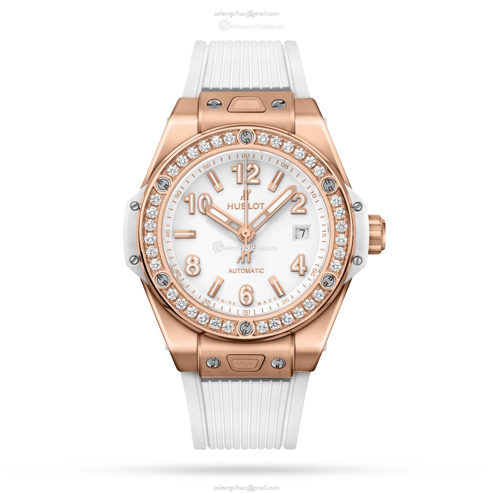 Hublot Big Bang One Click King Gold White Diamonds 33mm details 485.OE.2080.RW.1204