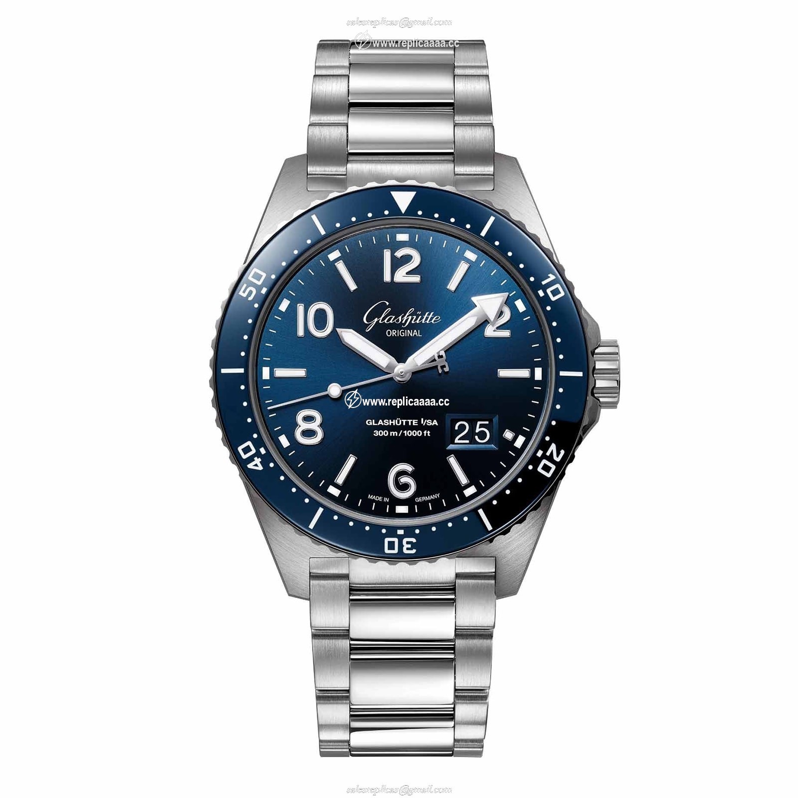 Glashutte Original SeaQ Panorama Date 43.2mm Mens details Blue 1-36-13-02-81-70