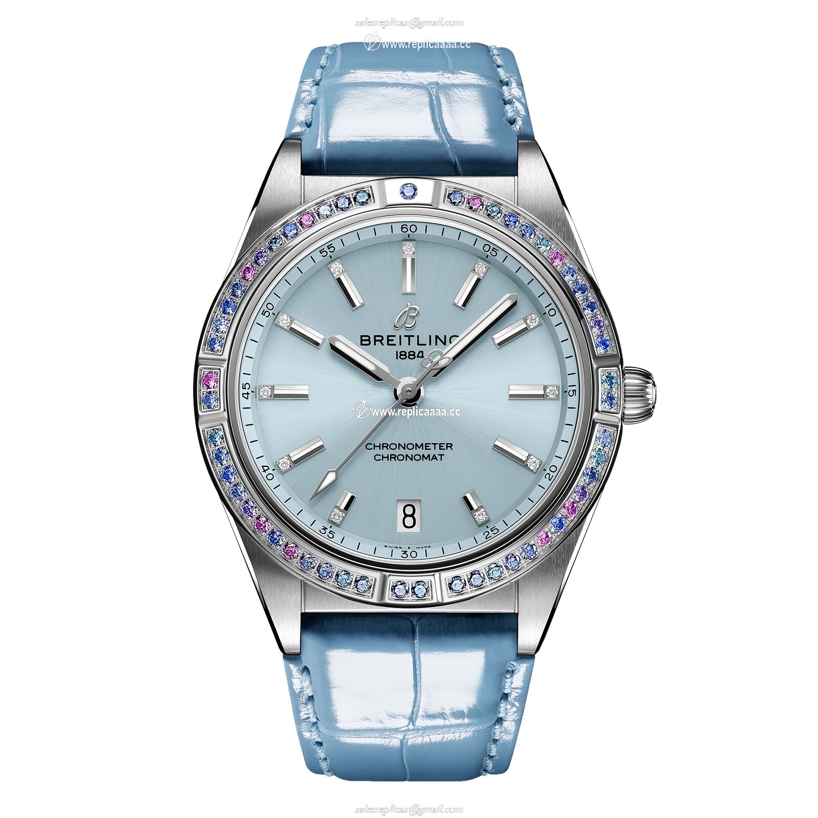 Breitling Chronomat Automatic 36 South Sea Ice Blue Leather Strap Ladies details G10380611C1P1 1 Breitling Chronomat Automatic 36 South Sea Ice Blue Leather Strap Ladies details G10380611C1P1