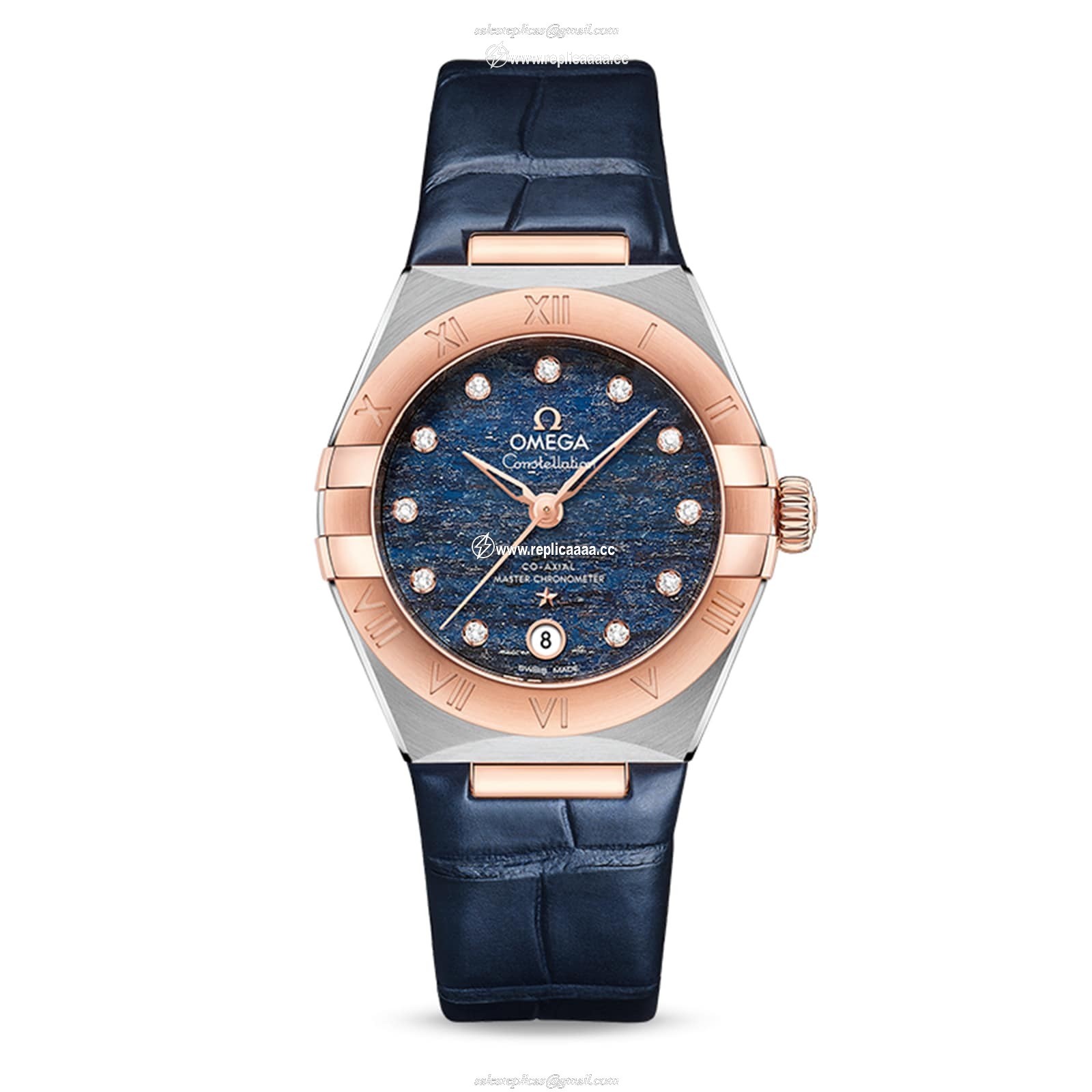 Omega Constellation Co-Axial Master Chronometer 29mm Ladies details Blue O13123292099003