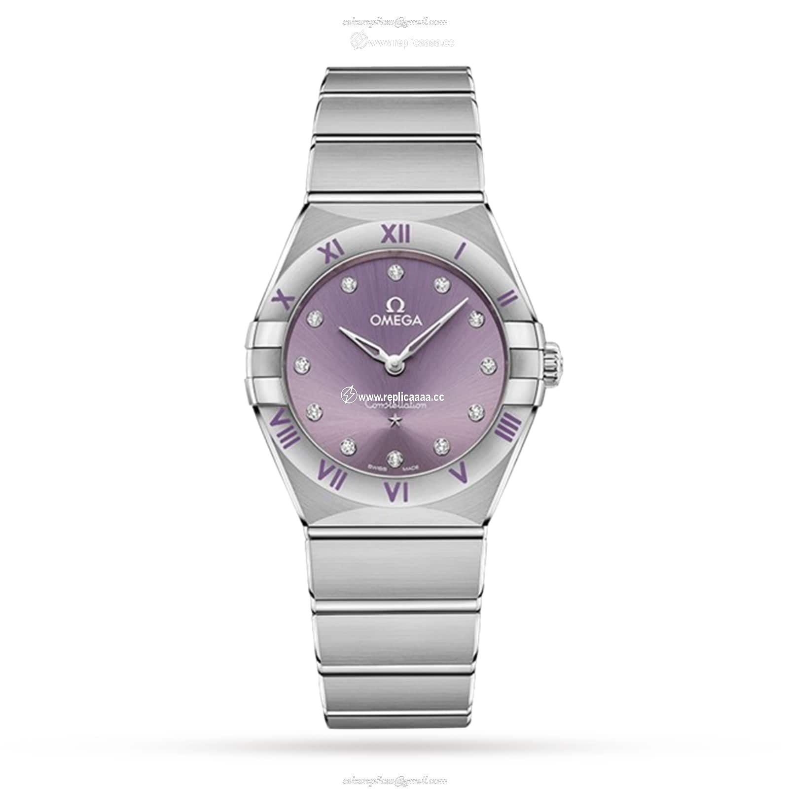 Omega Constellation Co-Axial 28mm Ladies details Purple O13110286060002 1 Omega Constellation Co-Axial 28mm Ladies details Purple O13110286060002