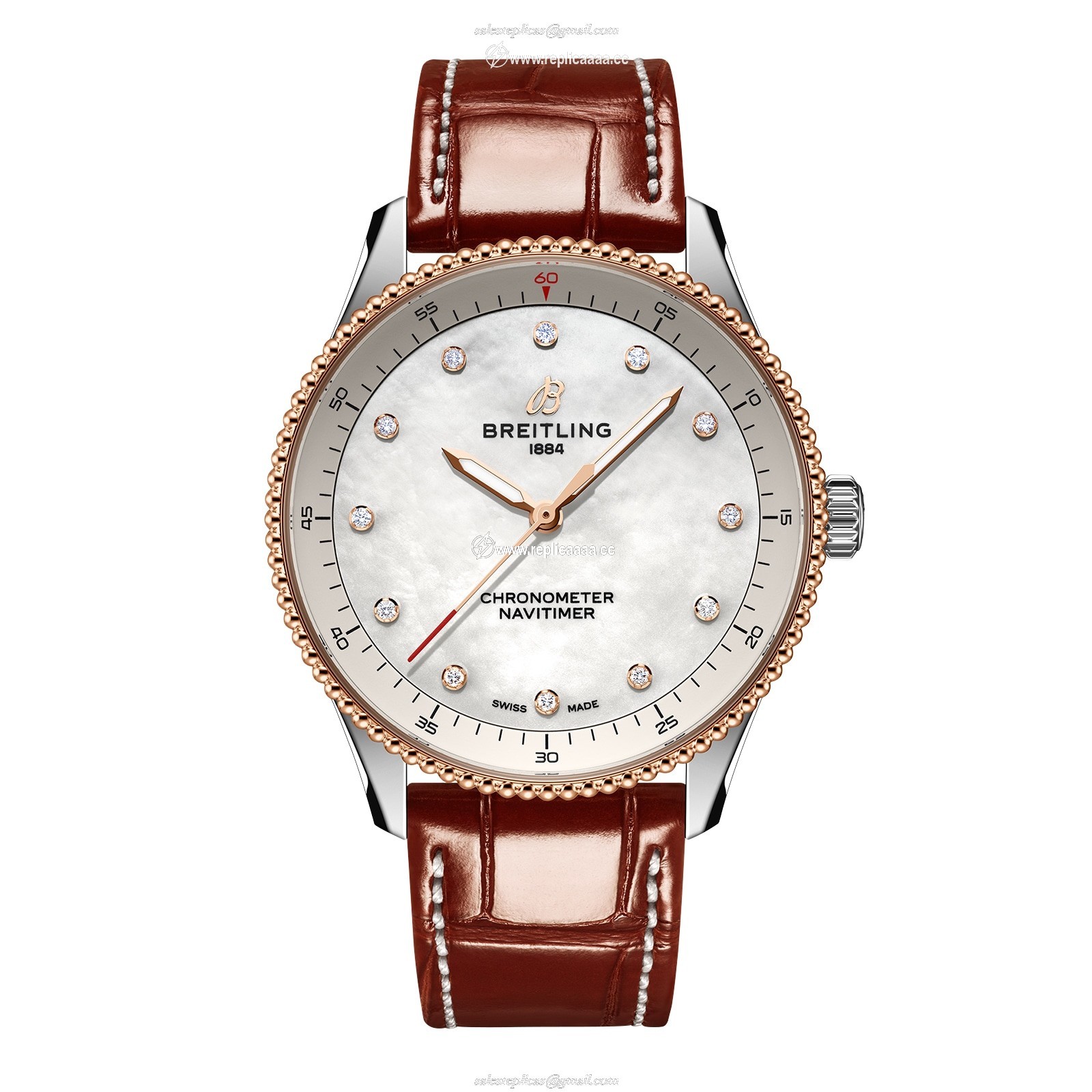 Breitling Navitimer 32mm Ladies details White Mother Of Pearl Alligator U77320E61A1P1 1 Breitling Navitimer 32mm Ladies details White Mother Of Pearl Alligator U77320E61A1P1