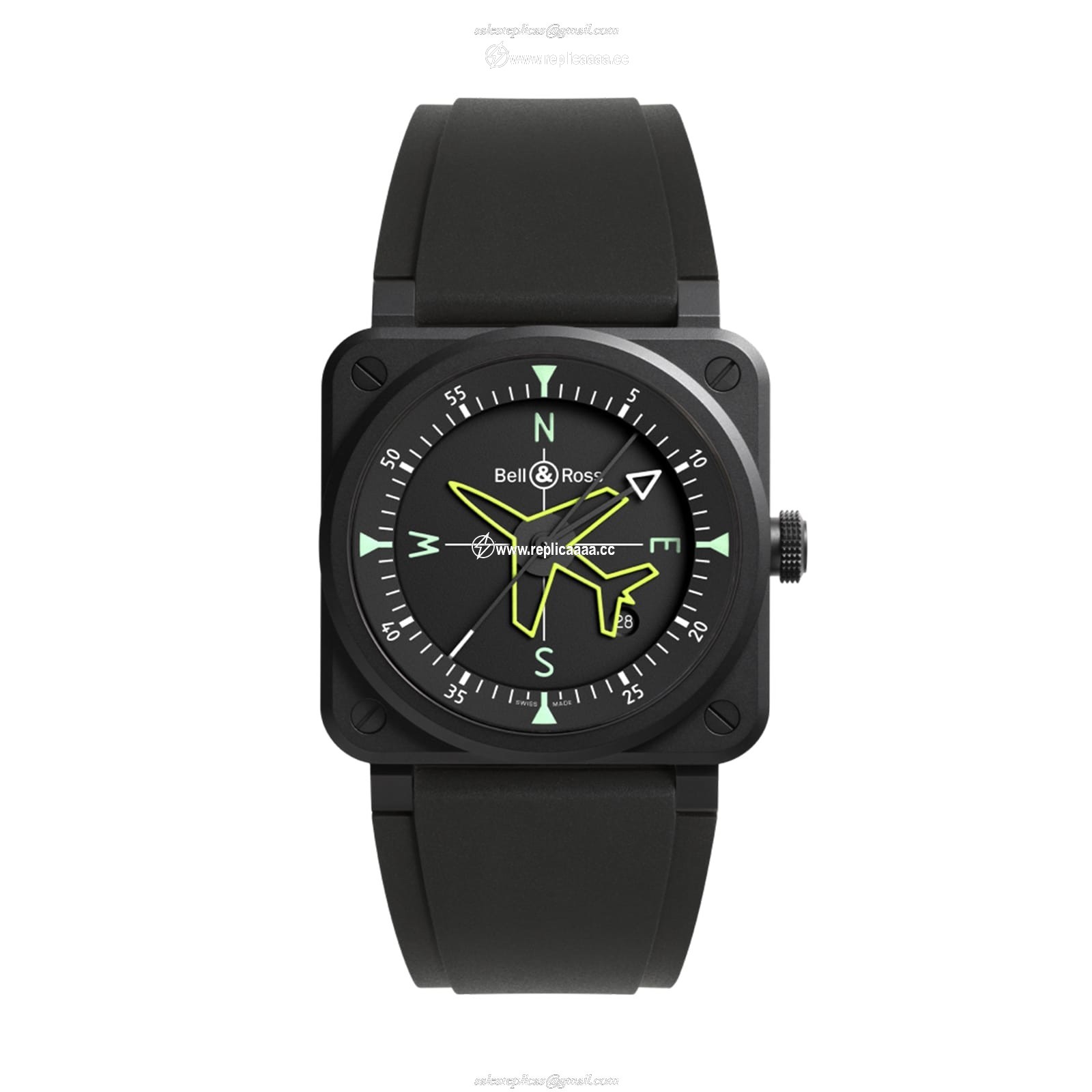 Bell & Ross BR 03 Gyrocompass 41mm Limited Edition Mens details Black BR03A-CPS-CE/SRB 1 Bell & Ross BR 03 Gyrocompass 41mm Limited Edition Mens details Black BR03A-CPS-CE/SRB