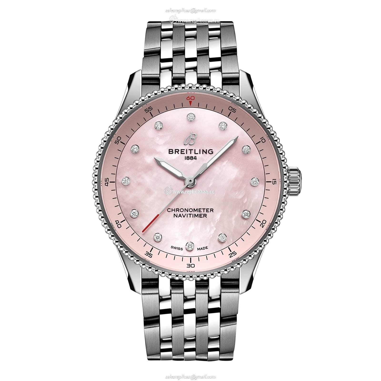 Breitling Navitimer 32mm Ladies details Pink Mother Of Pearl A77320D91K1A1