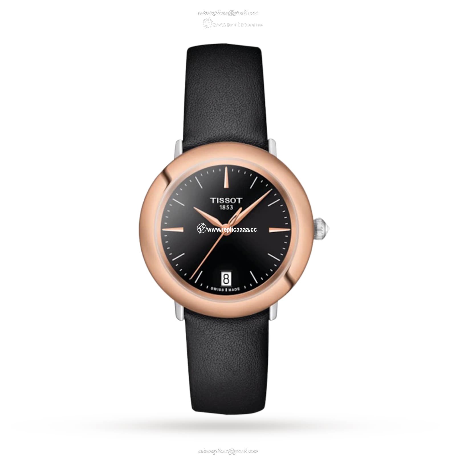 Tissot T-Gold Glendora 18K Gold 33mm Ladies details Black T9292104605100